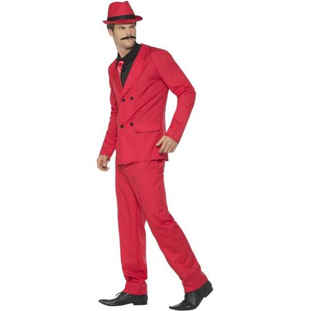 Maffia Kostuum | Rode Italiaanse Gangster Chicago | Man | Medium | Carnaval kostuum | Verkleedkleding